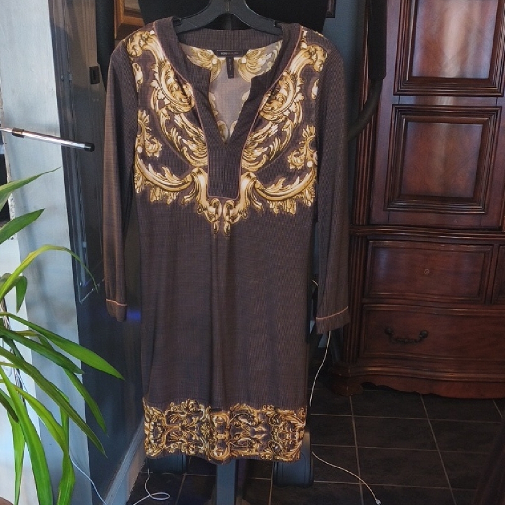BCBGMaxAzria Gold and Brown Tunic